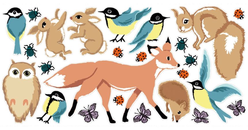 Self-adhesive decoration Forest animals 864004, Wallpower Junior, Eijffinger