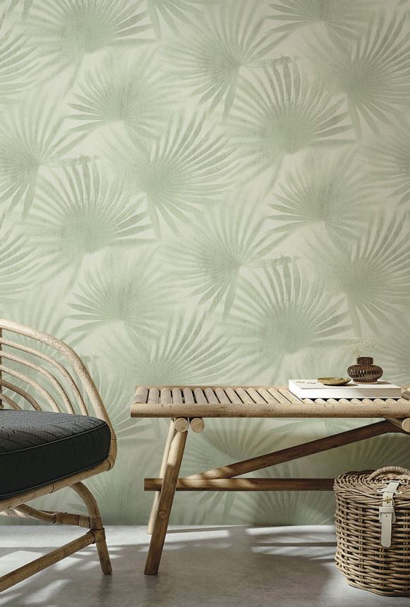 Luxury golden-beige palm leaves wallpaper 72909, Zen, Emiliana Parati 