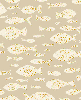 Beige wallpaper with fishes 323000, Explore, Eijffinger