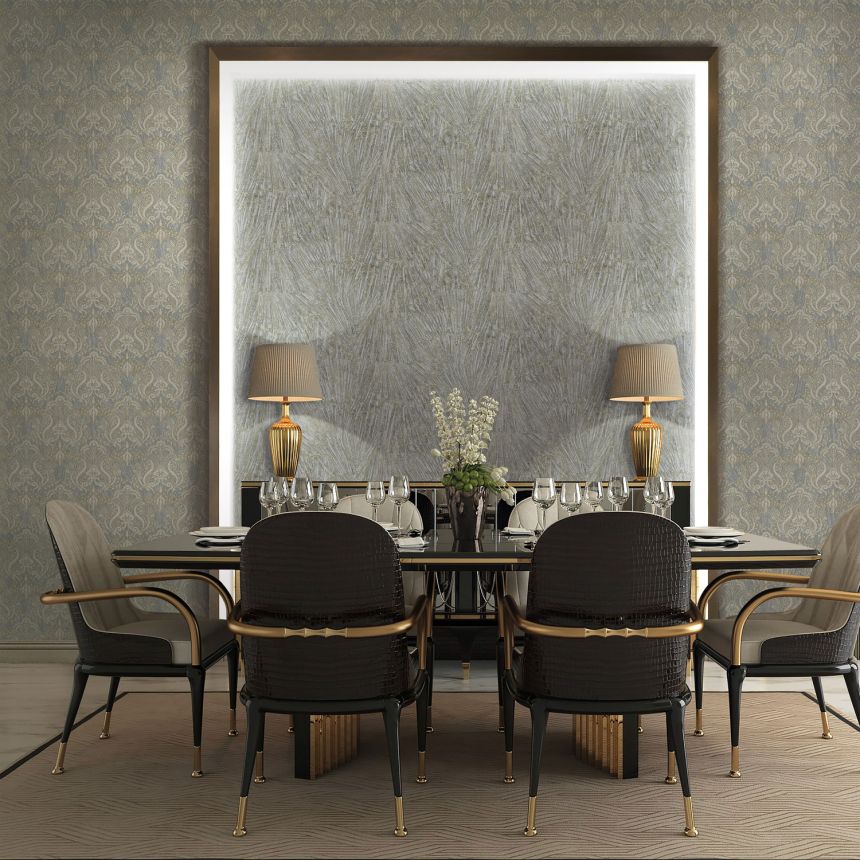 Luxury silver-gold textured non-woven wallpaper, 86088, Valentin Yudashkin 5, Emiliana Parati