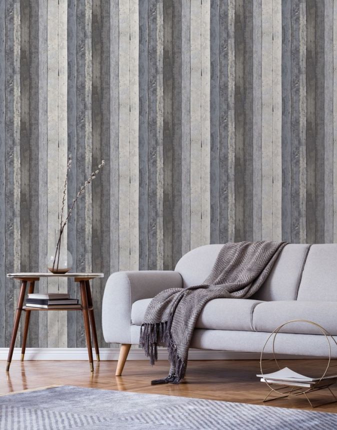 Luxury non-woven wallpaper Wood EE22569, Distressed Wood, Essentials, Decoprint