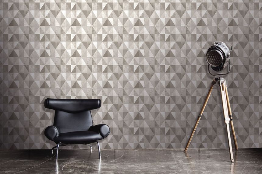 Luxury geometric non-woven wallpaper EE22567, Concrete Squares, Essentials, Decoprint