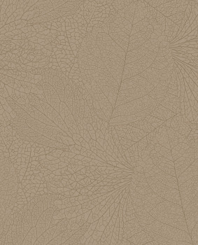 Grey-beige wallpaper with metallic leaves, 324041, Embrace, Eijffinger