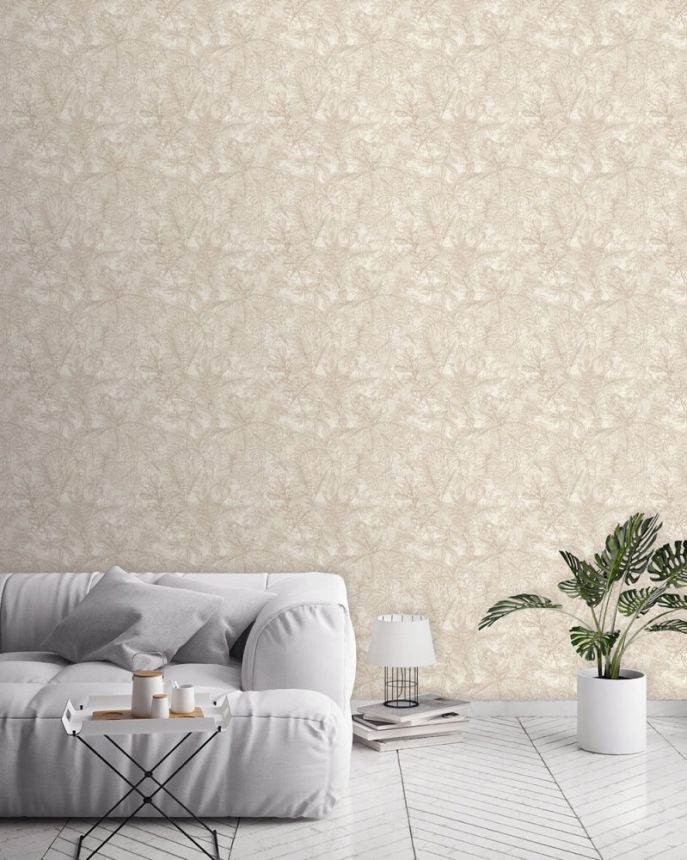 Luxury non-woven wallpaper EE22545, Allover Leaf, Essentials, Decoprint