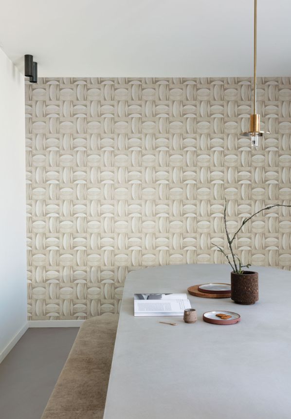 Beige retro wallpaper,  ILA301, Aquila, Khroma by Masureel