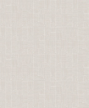 Gray-beige geometric pattern wallpaper,  ILA401, Aquila, Khroma by Masureel