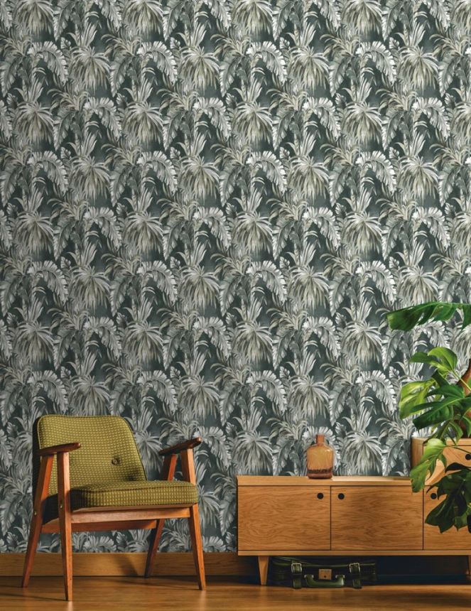 Luxury non-woven wallpaper Tropical Leaves EE22531, Essentials, Decoprint