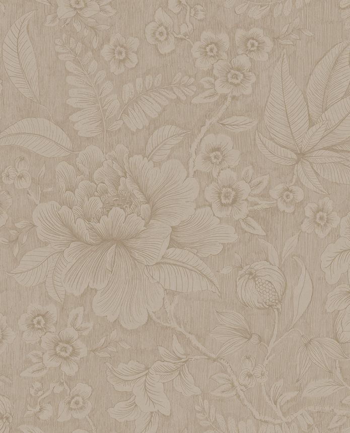 Beige wallpaper with floral pattern, 333100 Pip Studio 6, Eijffinger