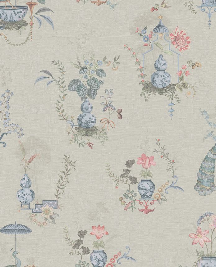 Beige wallpaper, trees, peacocks, 333140 Pip Studio 6, Eijffinger