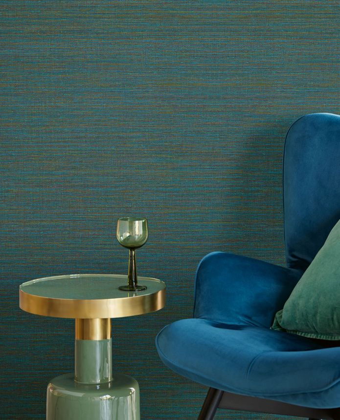 Brown-blue non-woven wallpaper, fabric imitation, 333289, Unify, Eijffinger