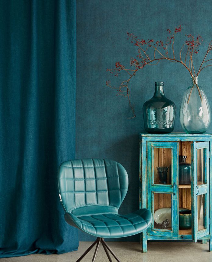 Turquoise non-woven wallpaper, 333297, Unify, Eijffinger