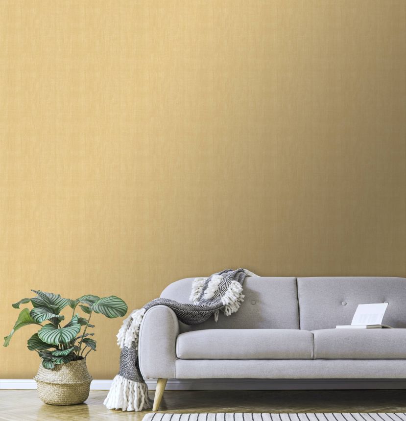 Ocher wallpaper, fabric imitation, AL26205, Allure, Decoprint