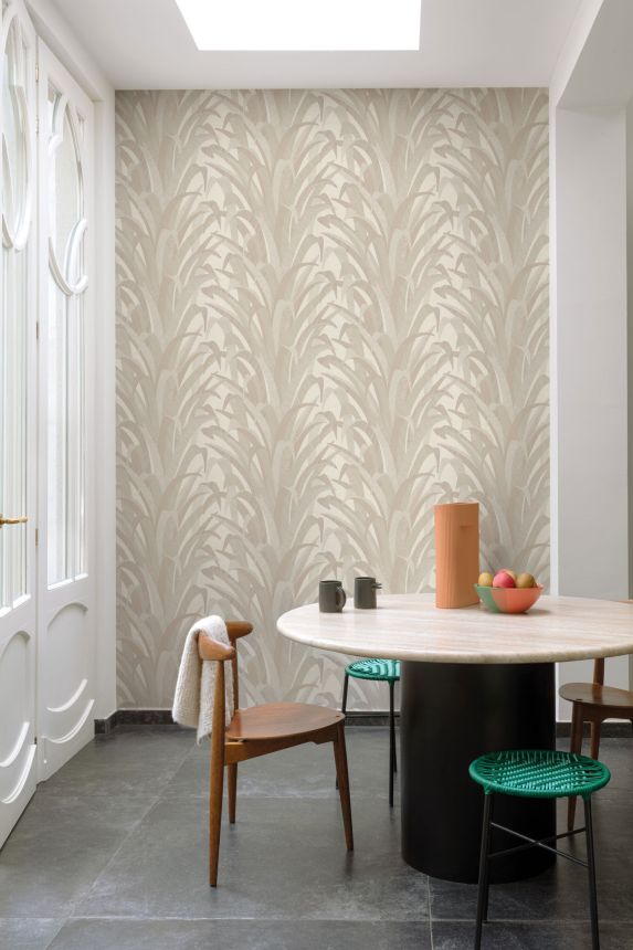 Cream wallpaper with grass leaves, CU3001, Cumaru, Grandeco