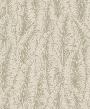 Green-cream wallpaper with leaves, CU3203, Cumaru, Grandeco