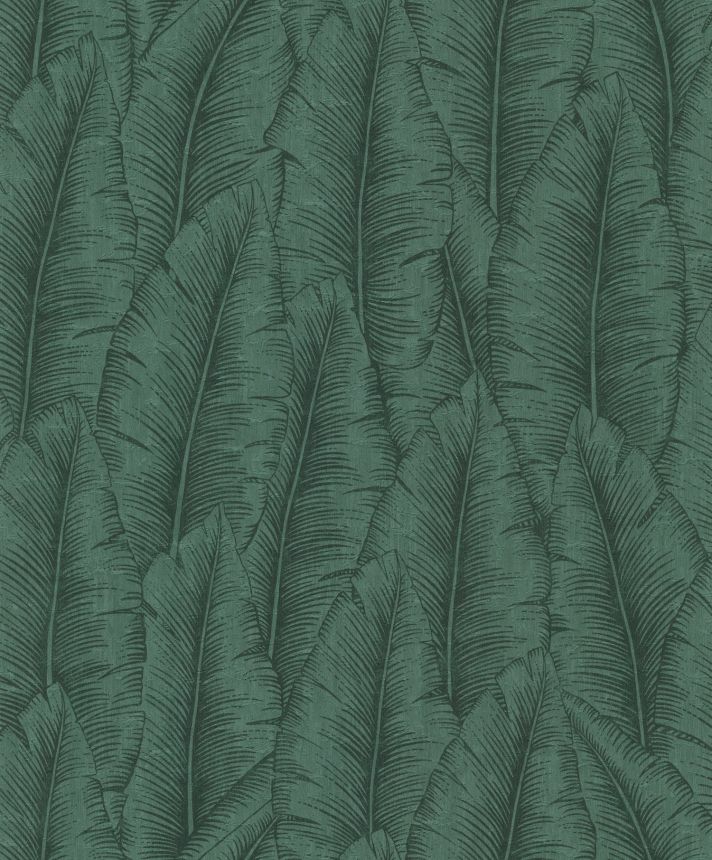 Green wallpaper with leaves, CU3207, Cumaru, Grandeco