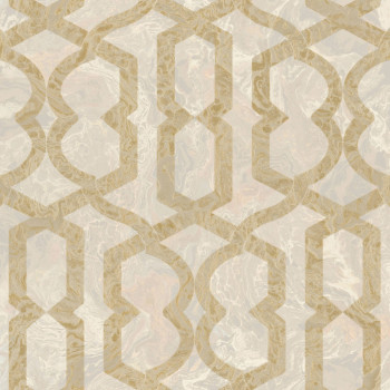 Gold-beige geometric marbled wallpaper, M69918, Splendor, Zambaiti Parati