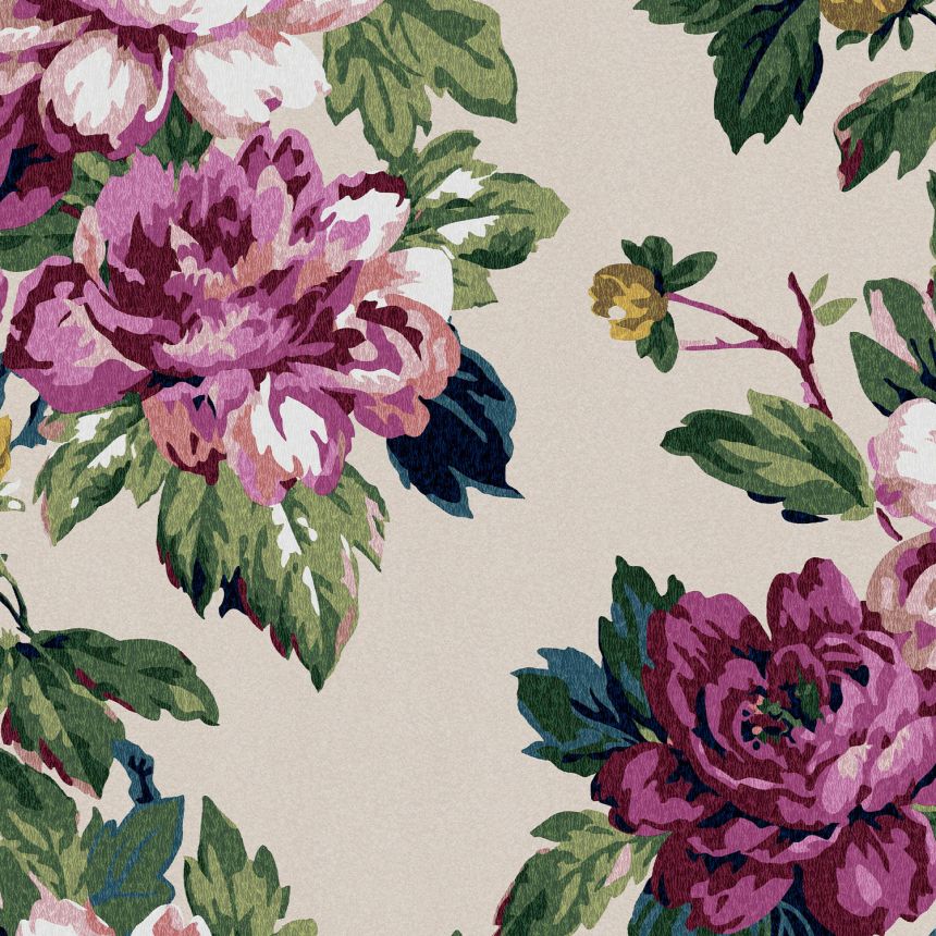 Beige wallpaper with flowers, 120870, Joules, Graham&Brown