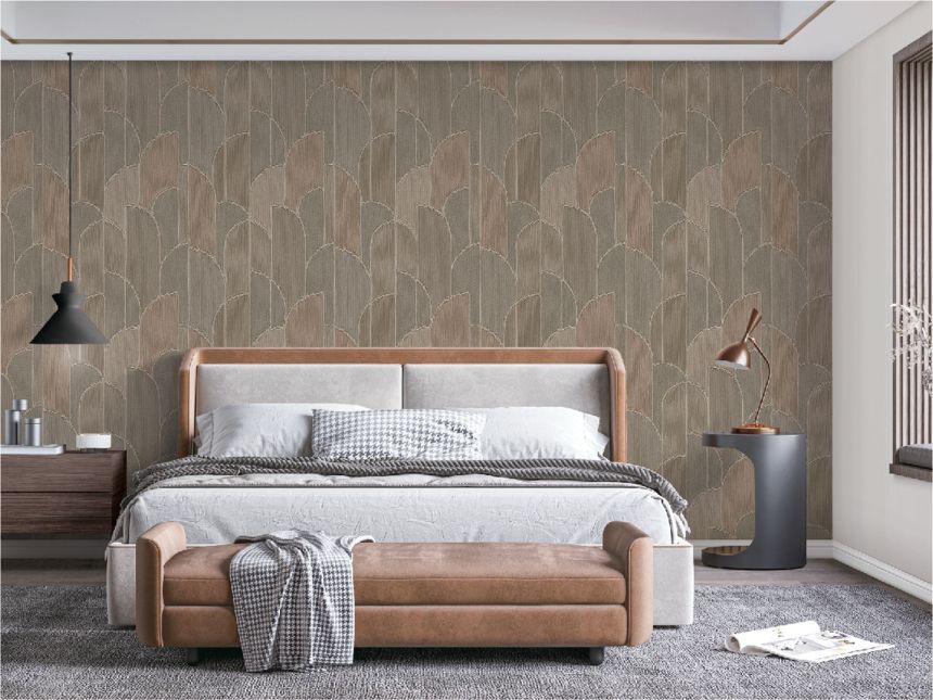 Brown geometric wallpaper, TP422934, Exclusive Threads, Design ID