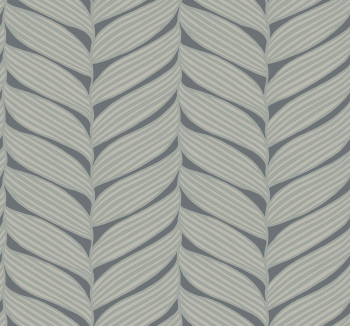 Grey-silver wallpaper, leaves, MD7163, Modern Metals, York