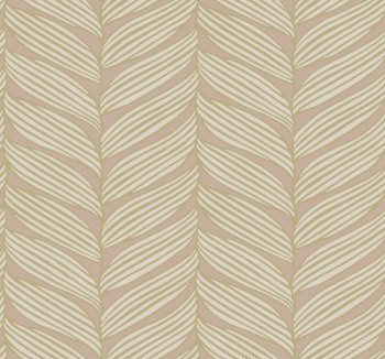 Pink-gold wallpaper with leaves, MD7161, Modern Metals, York