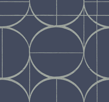 Blue-silver geometric wallpaper, MD7204, Modern Metals, York