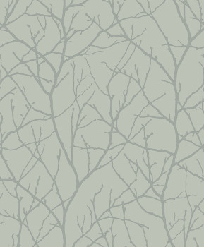 Green-silver wallpaper, tree branches, MD7124, Modern Metals, York