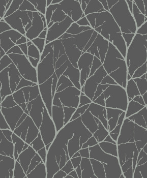 Grey-silver wallpaper, tree branches, MD7125, Modern Metals, York