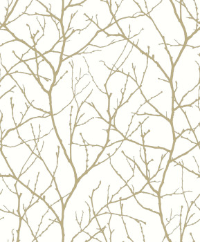 White-gold wallpaper, tree branches, MD7126, Modern Metals, York