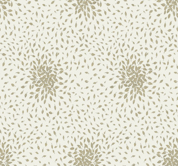 Cream-gold wallpaper with leaves, MD7103, Modern Metals, York