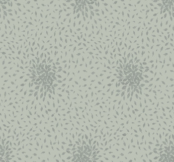 Green-silver wallpaper with leaves, MD7104, Modern Metals, York