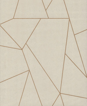 Beige-gold geometric wallpaper, NW3500, Modern Metals, York