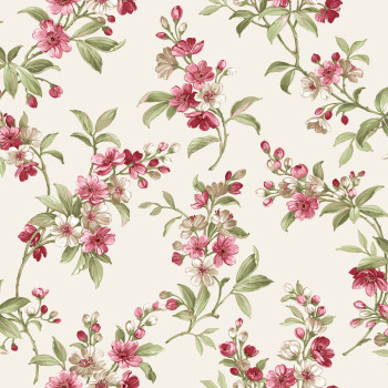 Beige non-woven floral wallpaper, 84005, Blooming Garden, Cristiana Masi by Parato