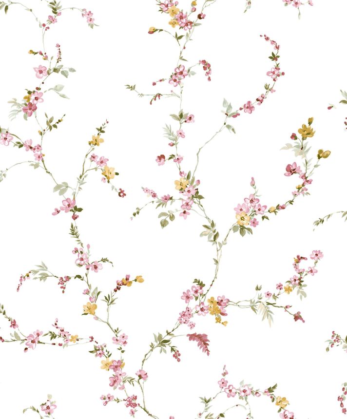 White non-woven floral wallpaper, 84014, Blooming Garden, Cristiana Masi by Parato