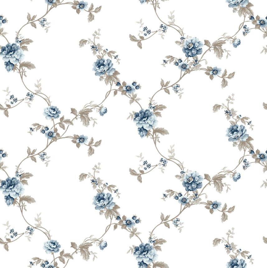 White non-woven floral wallpaper, 84035, Blooming Garden, Cristiana Masi by Parato