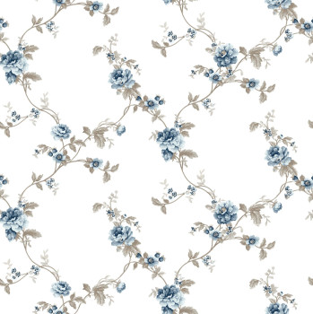 White non-woven floral wallpaper, 84035, Blooming Garden, Cristiana Masi by Parato