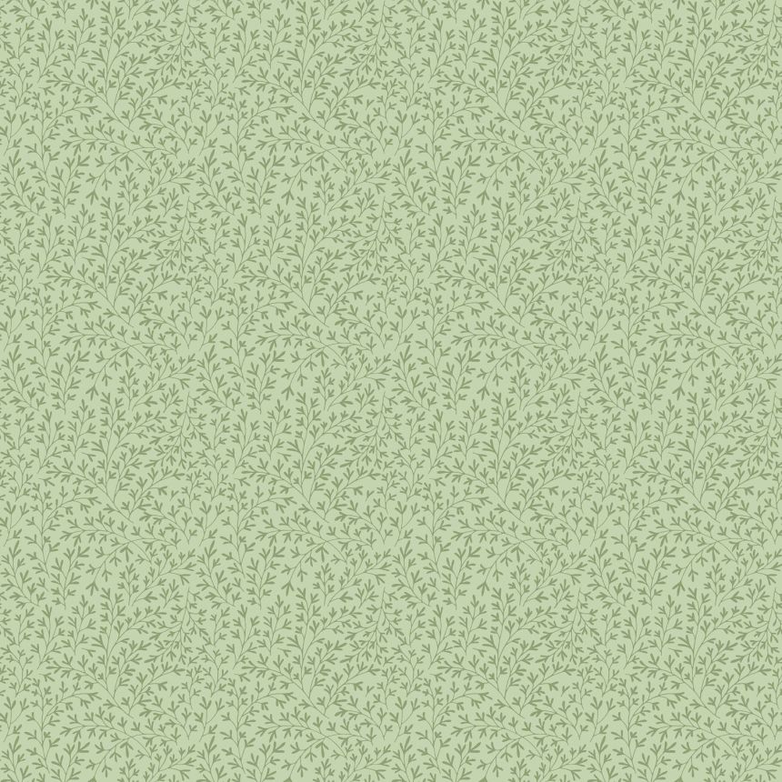 Green non-woven wallpaper with branches, 84049, Blooming Garden, Cristiana Masi by Parato