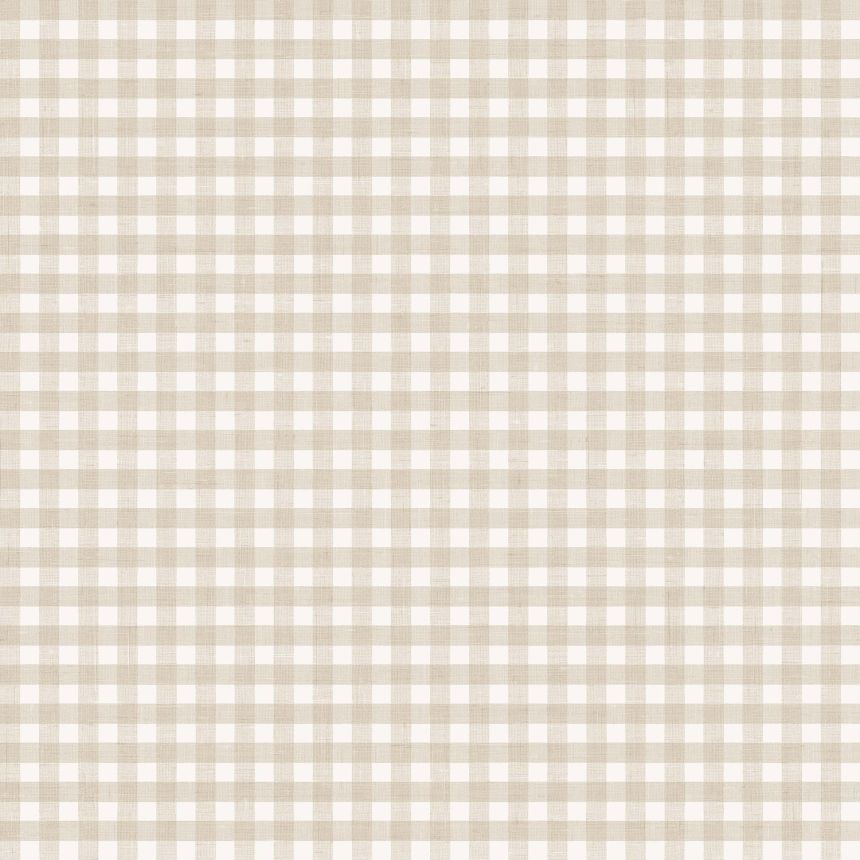 Non-woven wallpaper, beige checkered, 84066, Blooming Garden, Cristiana Masi by Parato