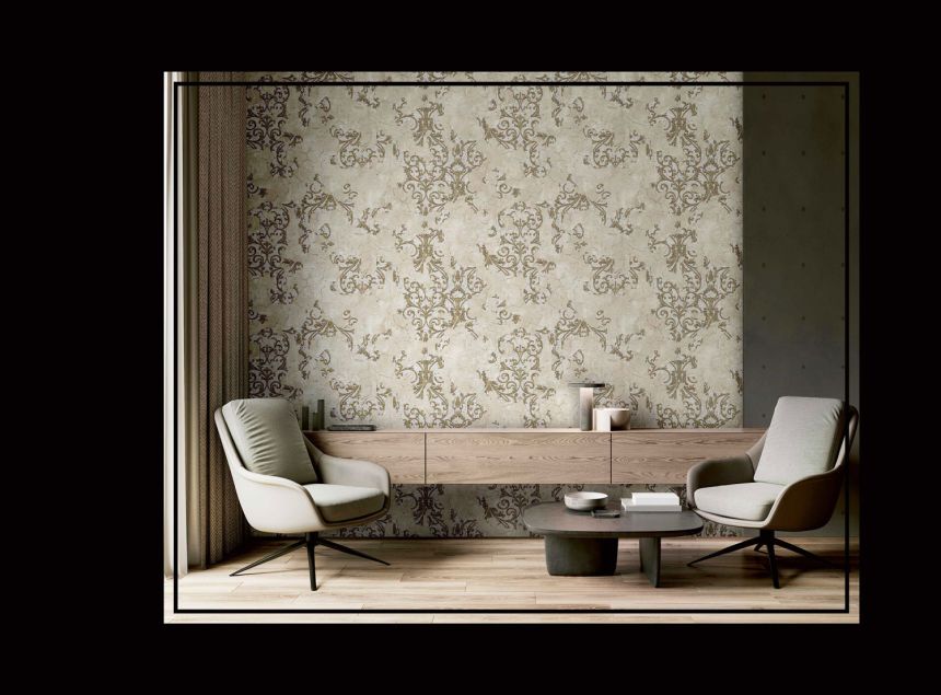 Luxury golden-beige baroque wallpaper, 47703, Eterna, Parato