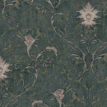 Luxury green-gold ornamental baroque wallpaper, 47745, Eterna, Parato