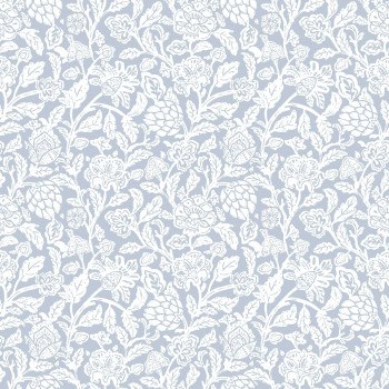 Pale blue non-woven floral wallpaper, 12346, Fiori Country, Parato