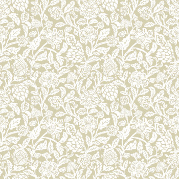 Ocher non-woven floral wallpaper, 12347, Fiori Country, Parato