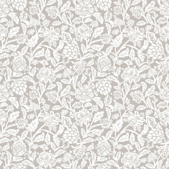 Gray non-woven floral wallpaper, 12349, Fiori Country, Parato