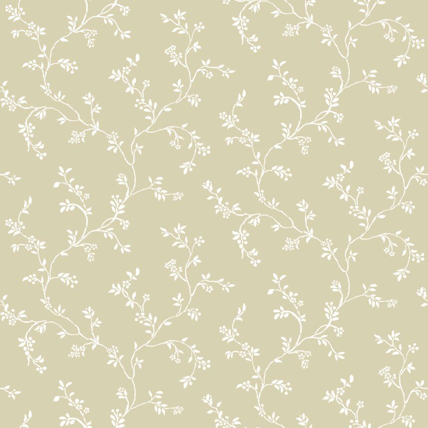 Ocher non-woven floral wallpaper, 12352, Fiori Country, Parato