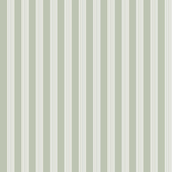 Green wallpaper with white stripes 12385 Fiori Country Parato