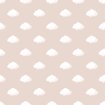 Children's pink wallpaper with clouds, 14834, Happy, Parato