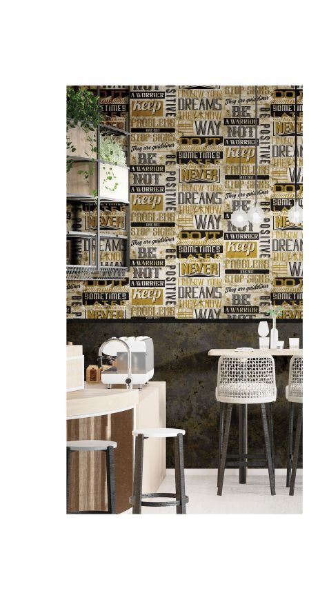 Non-woven wallpaper, inscriptions, 16606, Friends & Coffee, Cristiana Masi by Parato