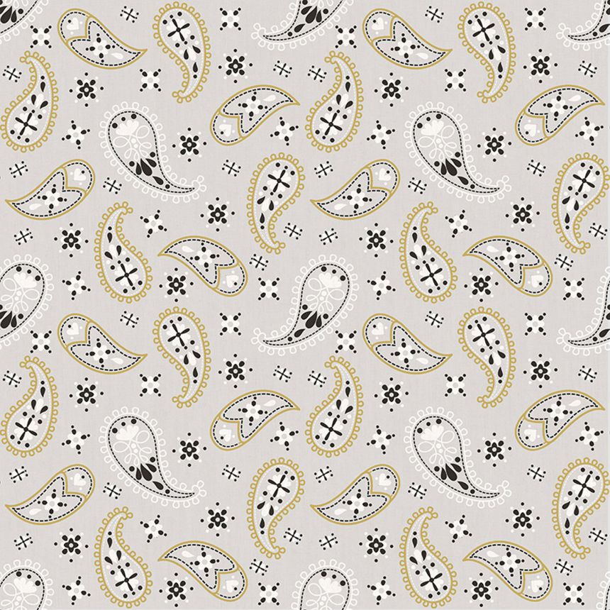 Gray wallpaper with ornaments, 16628, Friends & Coffee, Cristiana Masi by Parato