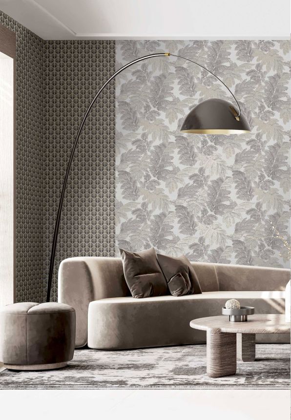 Cream wallpaper with leaves, 28810, Thema, Cristiana Masi by Parato