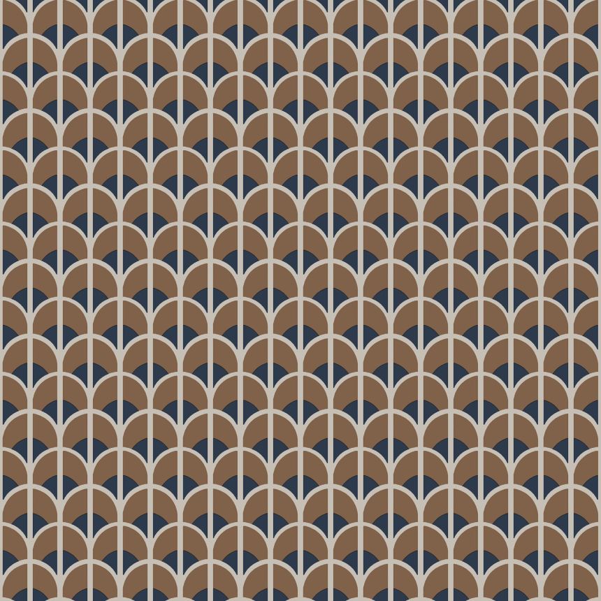 Brown-blue geometric pattern wallpaper, 28869, Thema, Cristiana Masi by Parato