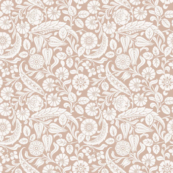 Beige non-woven floral wallpaper, 139330, Vintage Flowers, Esta Home